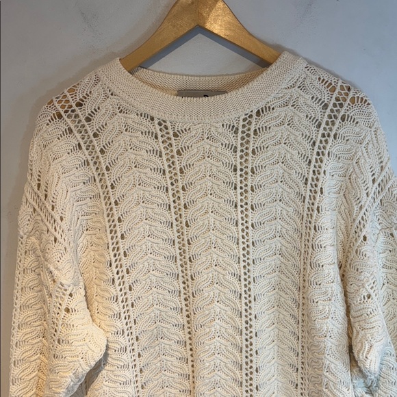 Cotton roads cream wide knit pullover sweater size Small - Picture 6 of 10